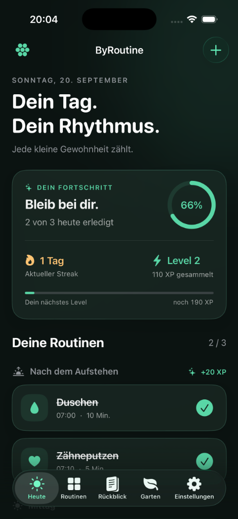 ByRoutine: tägliche Routinen abhaken und Fortschritte sehen